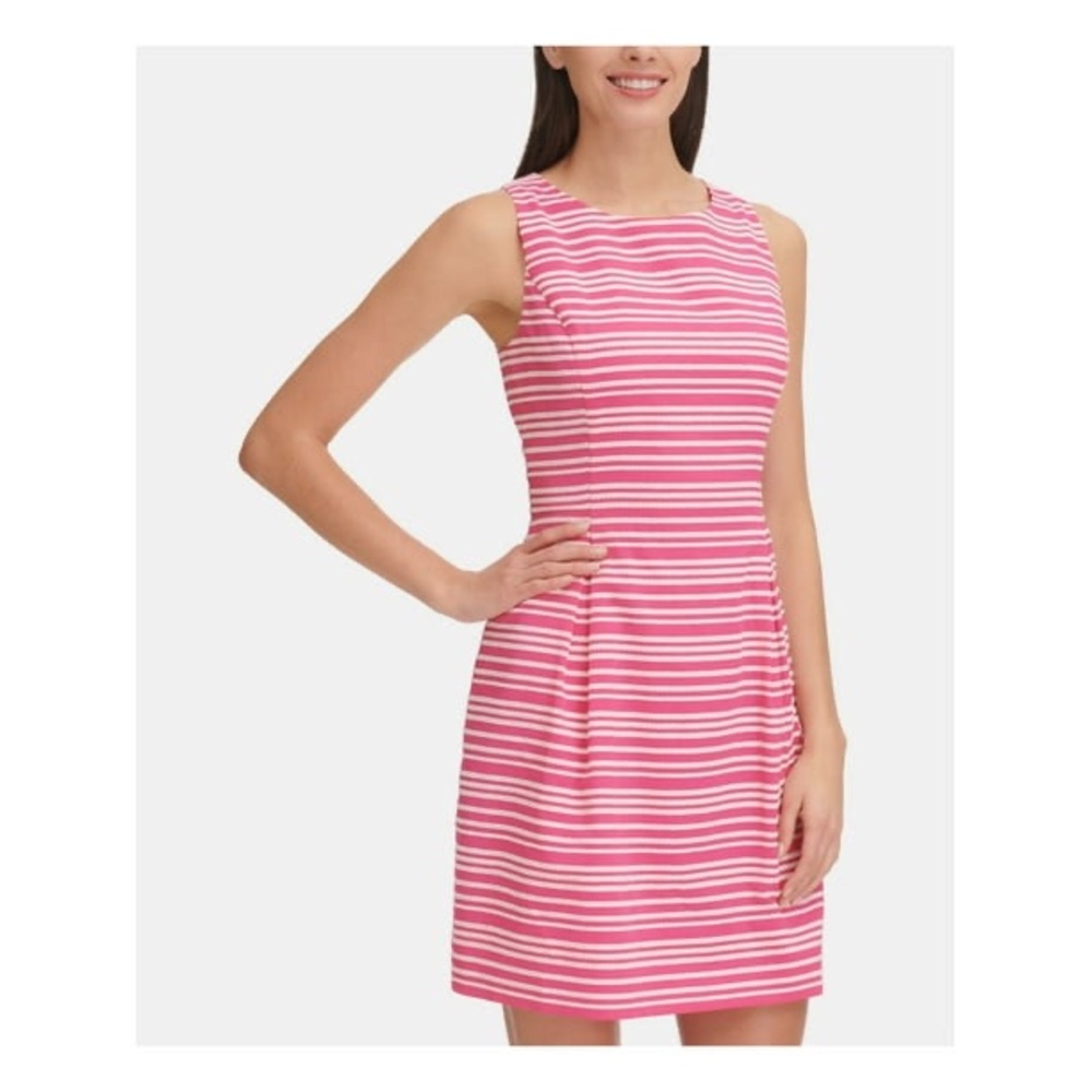 Tommy Hilfiger Pink and White Striped Mini Dress